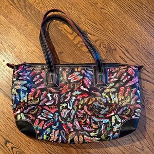 Sydney Love Large Colorful Shoe Pattern Tote Faux Leather